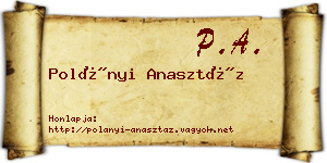 Polányi Anasztáz névjegykártya